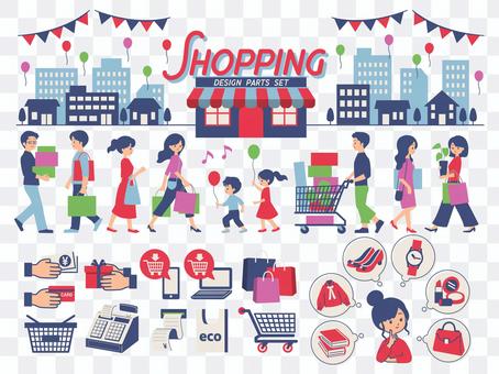 Shopping illustration set Shopping illustration set