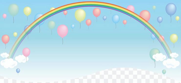 Rainbow and balloons Rainbow and balloons