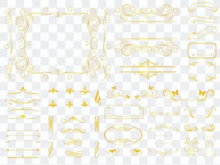 Decorative ruling (frame) gold simple Decorative ruling (frame) gold simple
