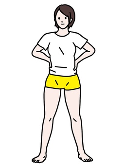 Radio calisthenics Put your hands on your hips Back and forth exercise Radio calisthenics Put your hands on your hips Back and forth exercise