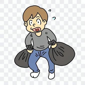 ゴミ捨てをする男性 ゴミ捨てをする男性