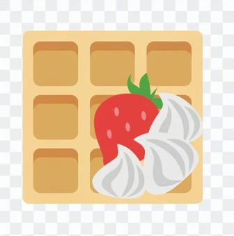 Strawberry waffle, one slice Strawberry waffle, one slice