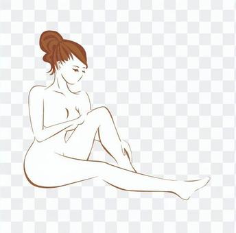 Women sitting on the floor (single color) Women sitting on the floor (single color)