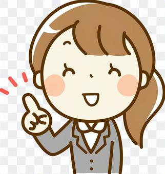 Female, suits, pointing Female, suits, pointing