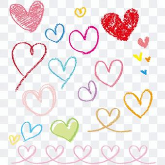 Heart painted with crayon Heart painted with crayon
