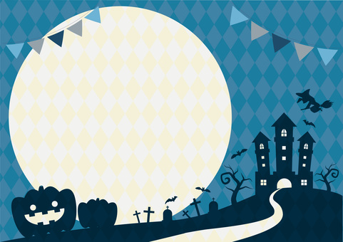 Halloween silhouette night horizontal frame Halloween silhouette night horizontal frame