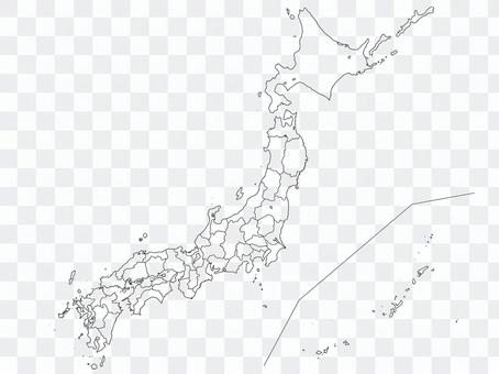 Simple map of Japan / blank map (with prefectural boundaries) Simple map of Japan / blank map (with prefectural boundaries)