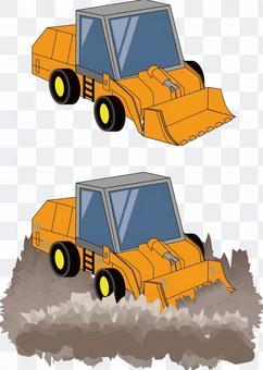Bulldozer earth and sand embankment leveling Bulldozer earth and sand embankment leveling