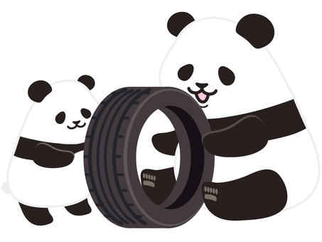 Panda illustration_tire Panda illustration_tire