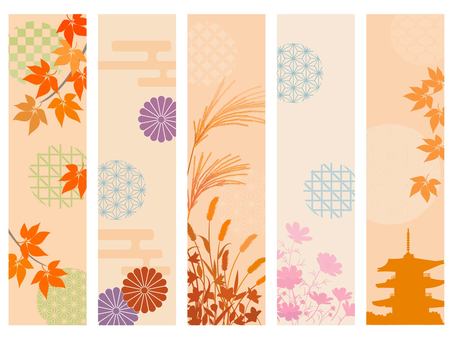 Autumn Japanese pattern line set 2 Autumn Japanese pattern line set 2