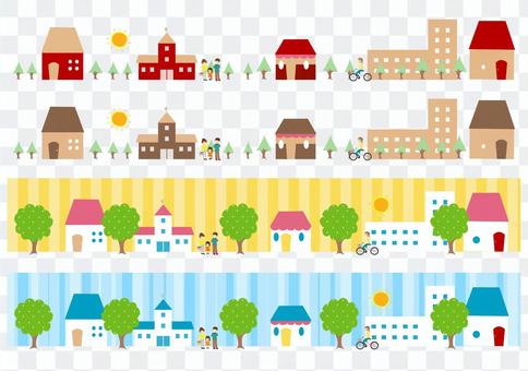 City and people (4 patterns) City and people (4 patterns)