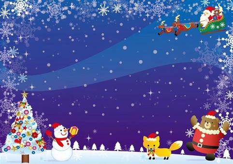 Christmas night scenery card Christmas night scenery card