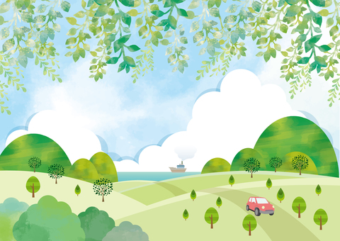 Fresh green and refreshing drive background material Fresh green and refreshing drive background material