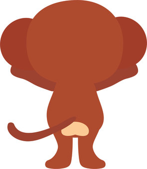The back view of a monkey that banzai and stretches The back view of a monkey that banzai and stretches