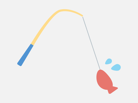Illustration of a simple and cute fishing rod Illustration of a simple and cute fishing rod