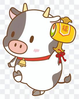 打ち出の小槌を持つ牛さん 打ち出の小槌を持つ牛さん