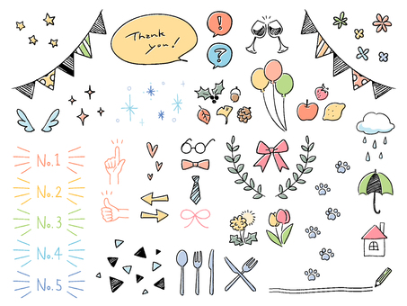 Cute handwritten decoration loose illustration 2 Cute handwritten decoration loose illustration 2