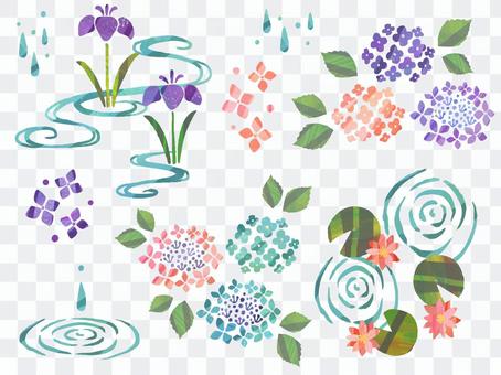 Watercolor style rainy season Watercolor style rainy season