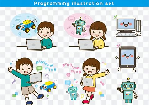 Programming illustration set Programming illustration set