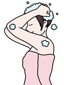Women bathing shampoo hair wash Women bathing shampoo hair wash