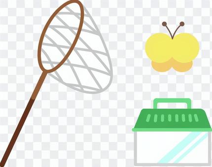 Insect net and basket butterfly Insect net and basket butterfly