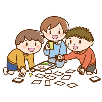 Children playing karuta Children playing karuta