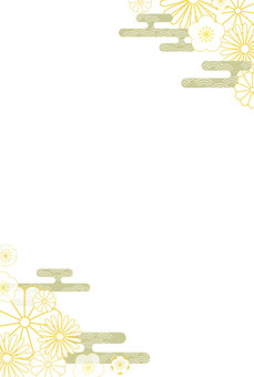 Simple cute Japanese pattern frame vertical Simple cute Japanese pattern frame vertical