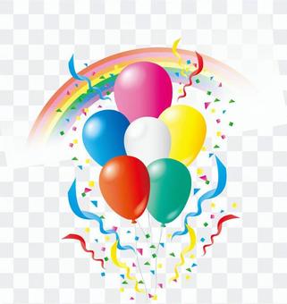 Balloons and rainbow Balloons and rainbow