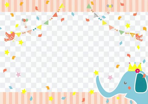 Bird and elephant celebration frame Bird and elephant celebration frame