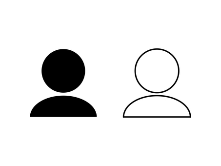 Simple person icon set C: black Simple person icon set C: black