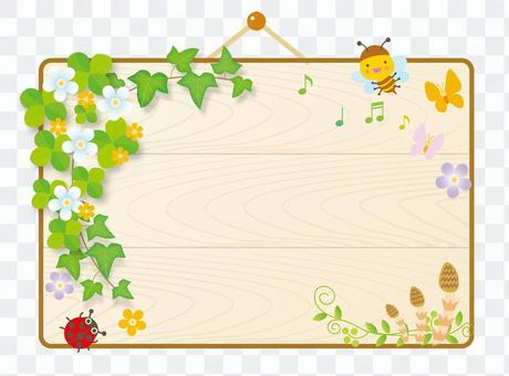 Bulletin board of spring breath Wood tone Bulletin board of spring breath Wood tone