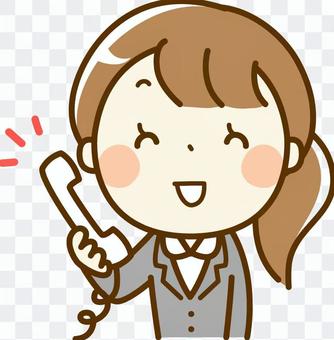 Female, suits, phone Female, suits, phone