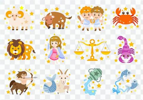 Twelve constellations set Twelve constellations set
