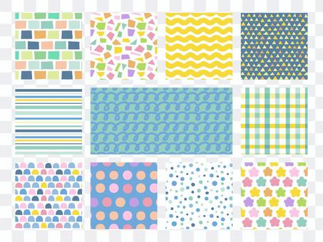 Hand drawn pop pattern background set Hand drawn pop pattern background set