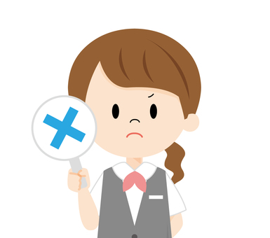 Female receptionist_X mark Female receptionist_X mark