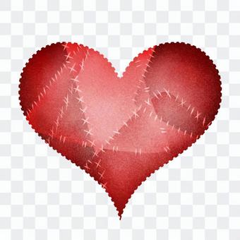 Stitched red heart illustration Stitched red heart illustration