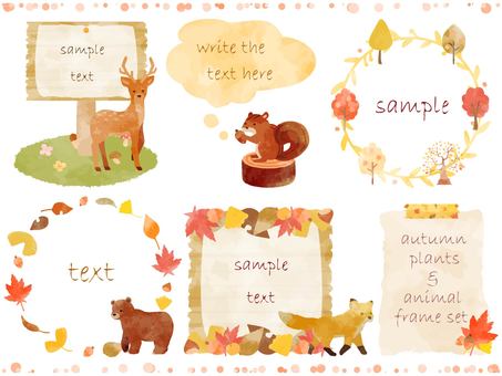 Hand drawn frameset of autumn plants and animals Hand drawn frameset of autumn plants and animals