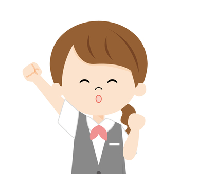 Female receptionist_guts pose Female receptionist_guts pose