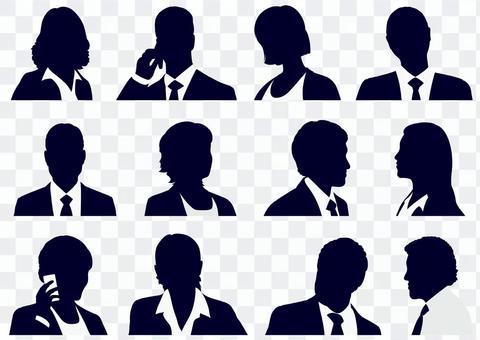 Business people silhouette set Business people silhouette set