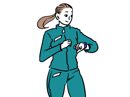 Female students running in club activities Female students running in club activities