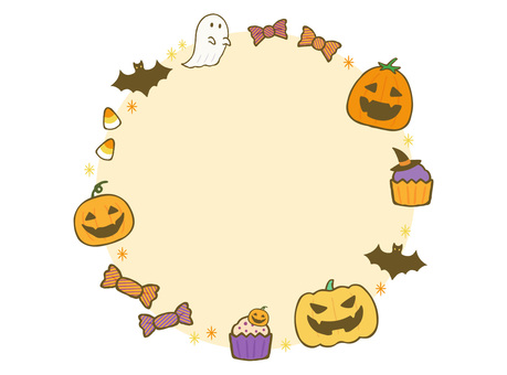 Halloween pumpkin and sweets frame Halloween pumpkin and sweets frame