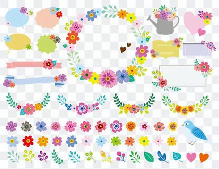 Cute flower frame set Cute flower frame set