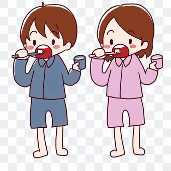 Children brushing their teeth Children brushing their teeth