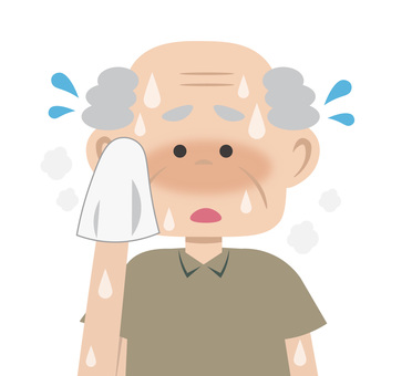 Sweaty elderly man Sweaty elderly man