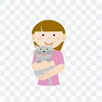 A woman holding a cat A woman holding a cat
