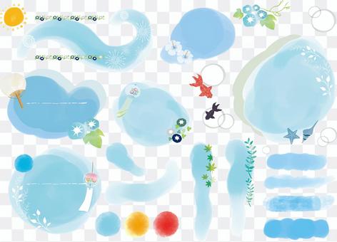 Summer watercolor background set Summer watercolor background set
