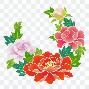 Hanamaru pattern (peony) Hanamaru pattern (peony)