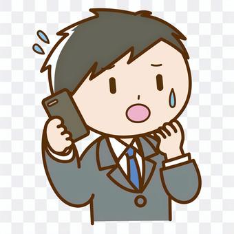 A man who is impatient while making a phone call A man who is impatient while making a phone call