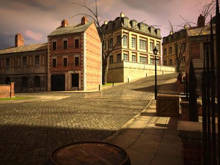Landscape of the streets of old London: Sunset in the evening Landscape of the streets of old London: Sunset in the evening