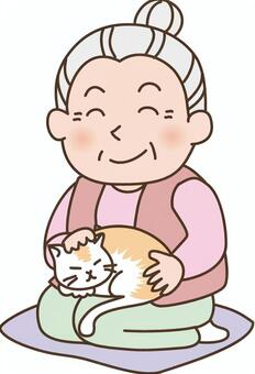 Grandma and a cat Grandma and a cat